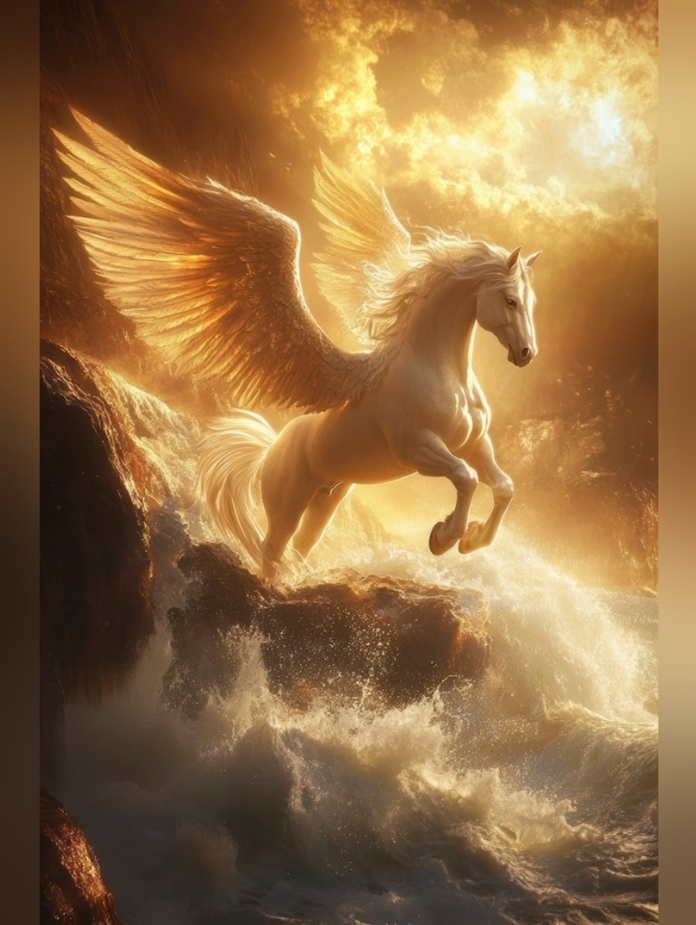 Golden Winged Pegasus Custom Fridge Magnet Home Kitchen Decor